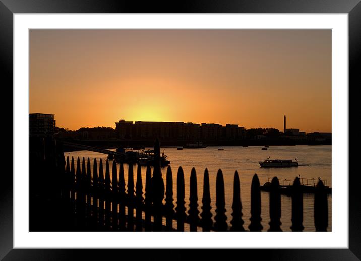 Thames Sunset Framed Mounted Print by Karen Martin