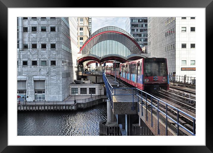 Canary Wharf DLR Station Framed Mounted Print by Karen Martin