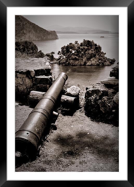 Parga Cannon Framed Mounted Print by Karen Martin