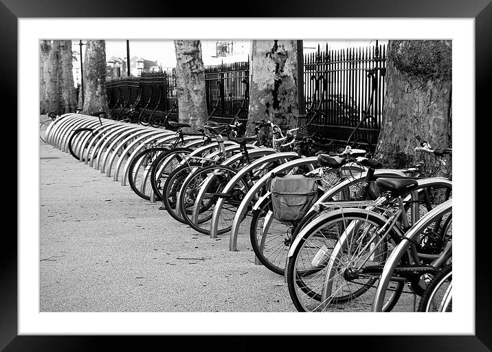 Bicycle Park Framed Mounted Print by Karen Martin