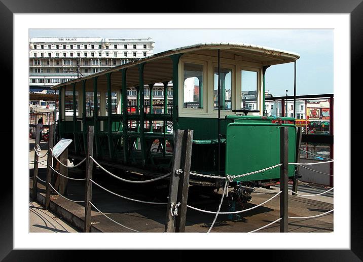 VINTAGE TRAIN AT SOUTHEND PIER Framed Mounted Print by Ray Bacon LRPS CPAGB