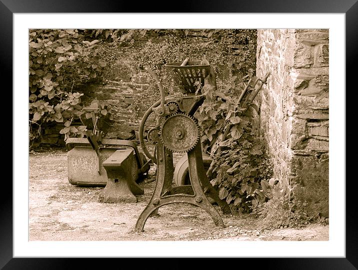 OLD FARMING IMPLEMENTS. Framed Mounted Print by Ray Bacon LRPS CPAGB