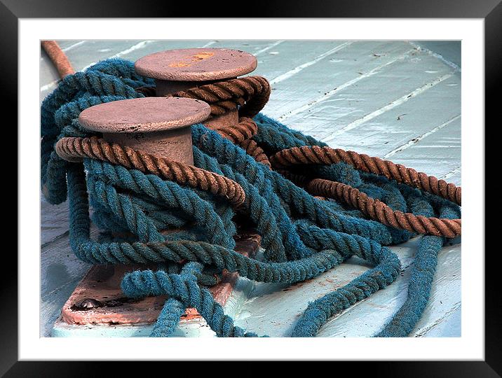 ROPES ON THE BOAT Framed Mounted Print by Ray Bacon LRPS CPAGB
