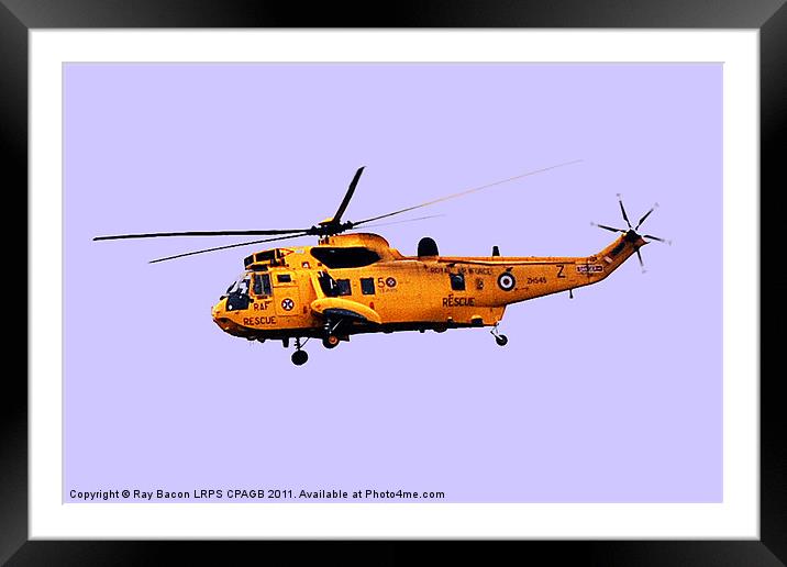 RAF RESCUE HELICOPTER Framed Mounted Print by Ray Bacon LRPS CPAGB