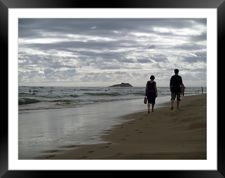 Grey Day on The Beach Framed Mounted Print by ian sullivan