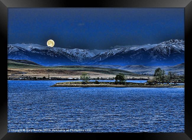 Moon Over Cooney Framed Print by Gary Beeler