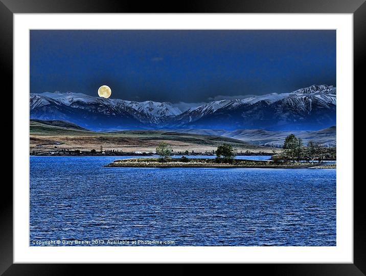 Moon Over Cooney Framed Mounted Print by Gary Beeler