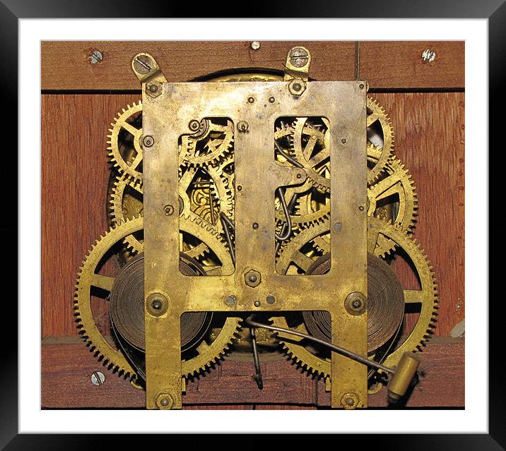 Brass clock works Framed Mounted Print by Don Brady