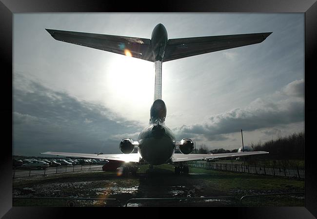 HS Trident 3 at Manchester Airport Framed Print by Mark Richardson