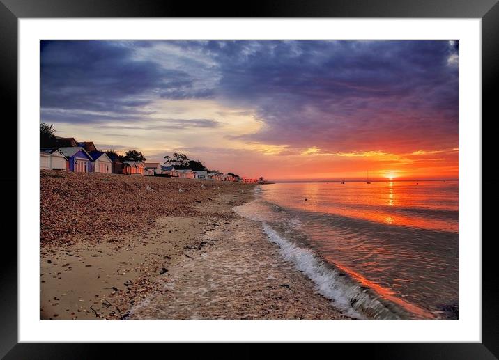 Calshot Beach at sunrise Framed Mounted Print by Jan Sutton