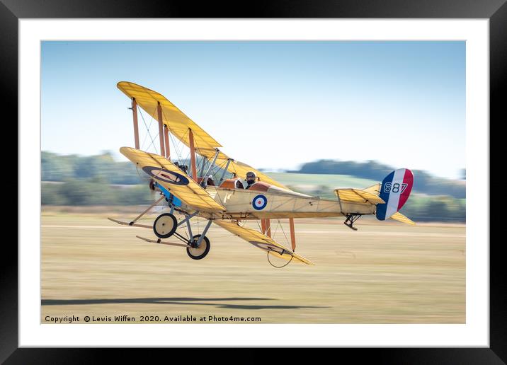 Royal Aircraft Factory BE2c 687 Framed Mounted Print by Lewis Wiffen