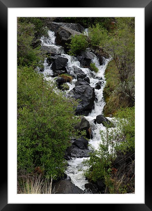 Water over Rocks Framed Mounted Print by eric Matthews