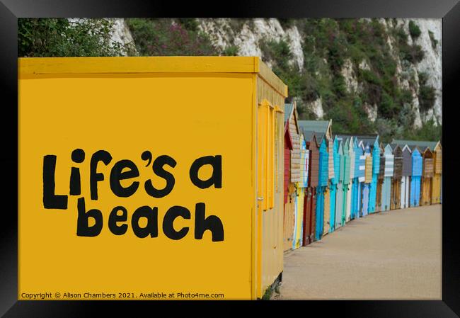 Broadstairs Beach Huts Framed Print by Alison Chambers