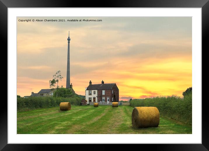  Sunset in Emley Framed Mounted Print by Alison Chambers