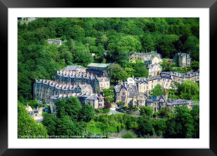 Hebden Bridge Through Beer Goggles Framed Mounted Print by Alison Chambers