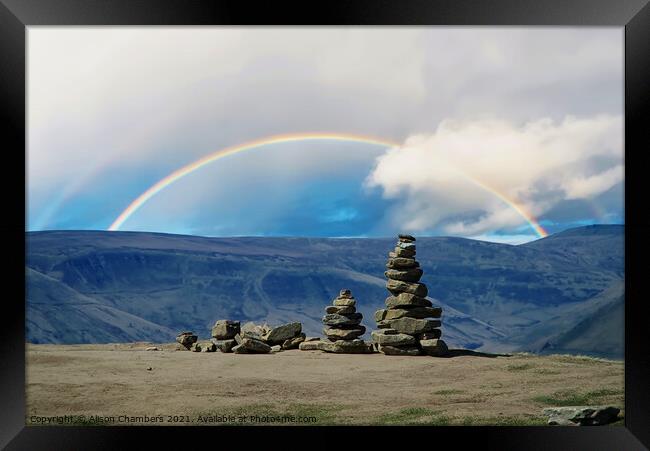 High Peak Rainbow  Framed Print by Alison Chambers