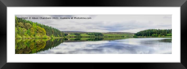 Langsett Reservoir Panorama  Framed Mounted Print by Alison Chambers