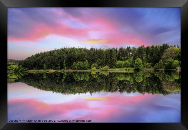 Langsett Reservoir Sunset Framed Print by Alison Chambers