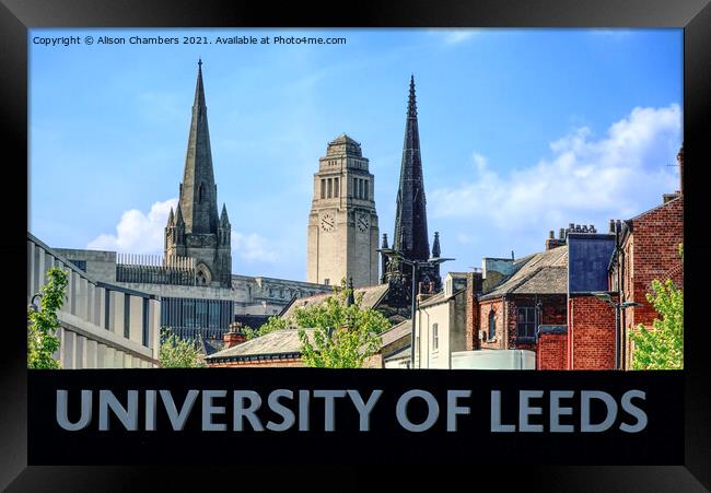 University Of Leeds Framed Print by Alison Chambers
