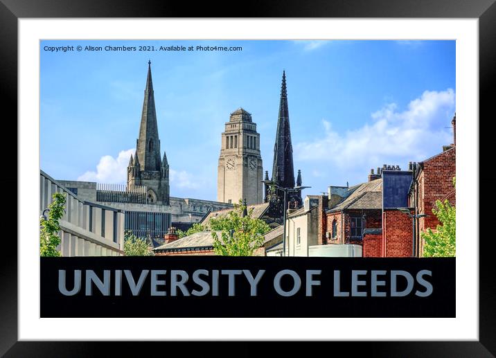University Of Leeds Framed Mounted Print by Alison Chambers