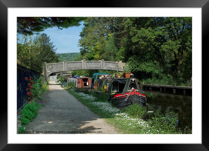 Summer on the Rochdale Canal Framed Mounted Print by Alison Chambers