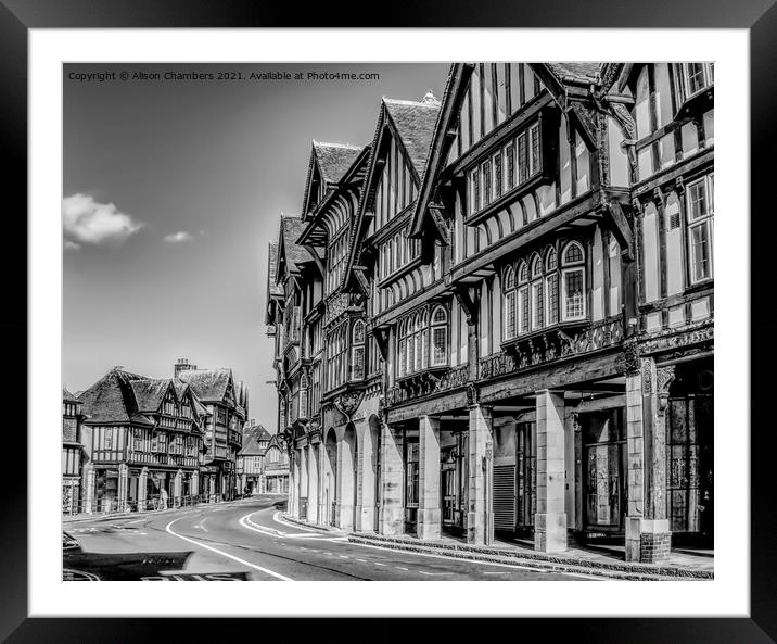 Chesterfield in Black and White  Framed Mounted Print by Alison Chambers