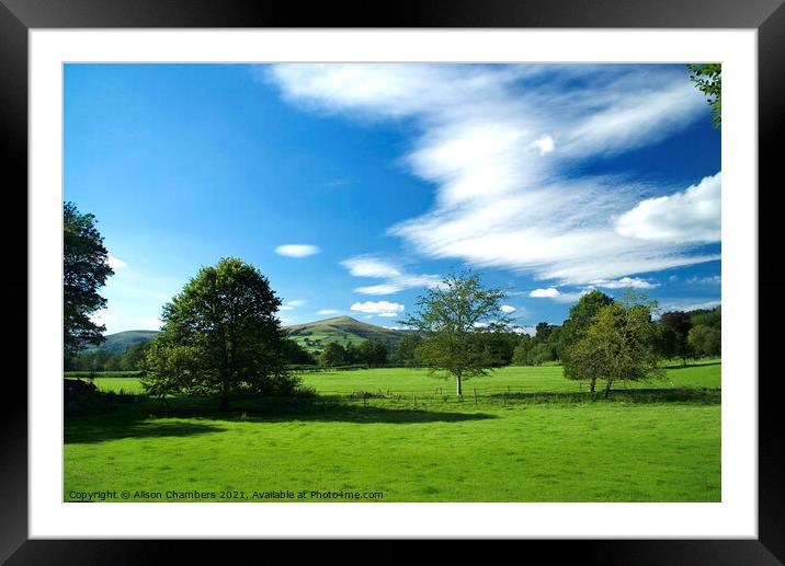 Lose Hill from the Vale of Edale Framed Mounted Print by Alison Chambers