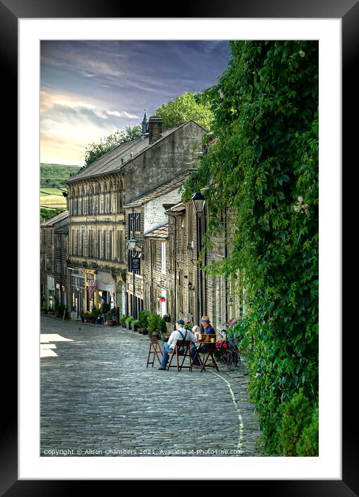 A lazy Summer Evening in Haworth Portrait  Framed Mounted Print by Alison Chambers