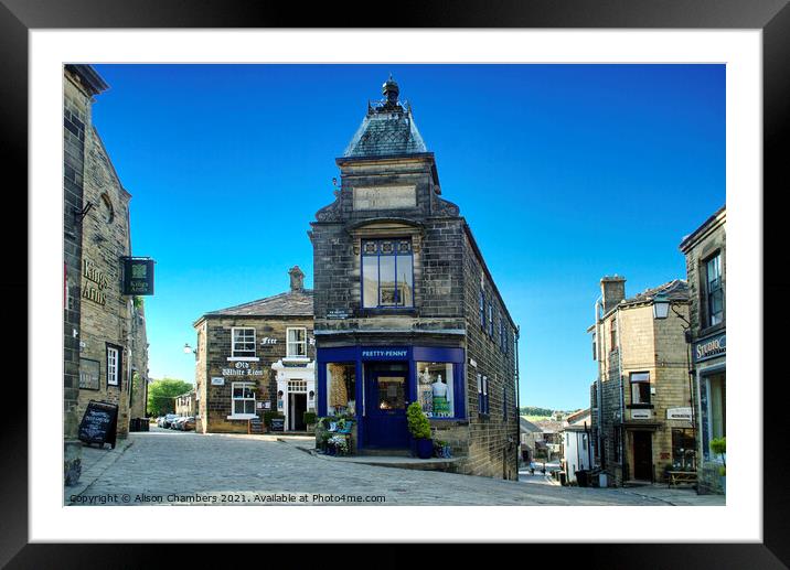 Yorkshire Penny Bank Haworth  Framed Mounted Print by Alison Chambers