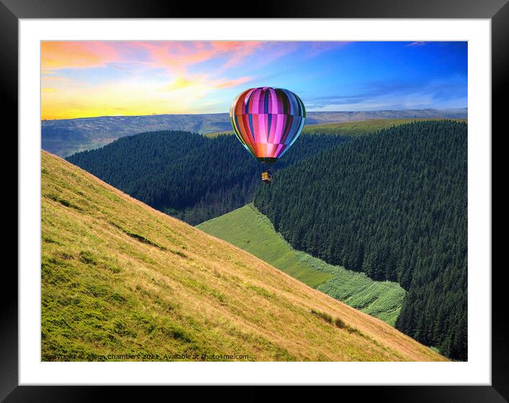 High Peak Hot Air Balloon  Framed Mounted Print by Alison Chambers