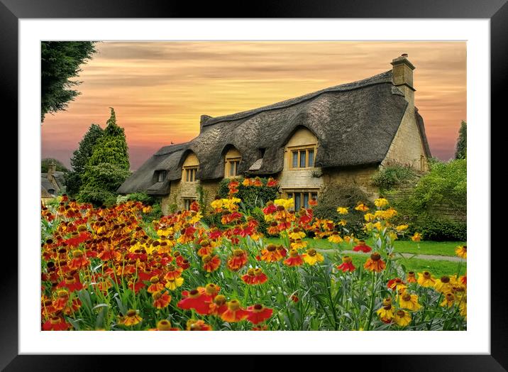 Dusk At Sneezewort Cottage Framed Mounted Print by Alison Chambers