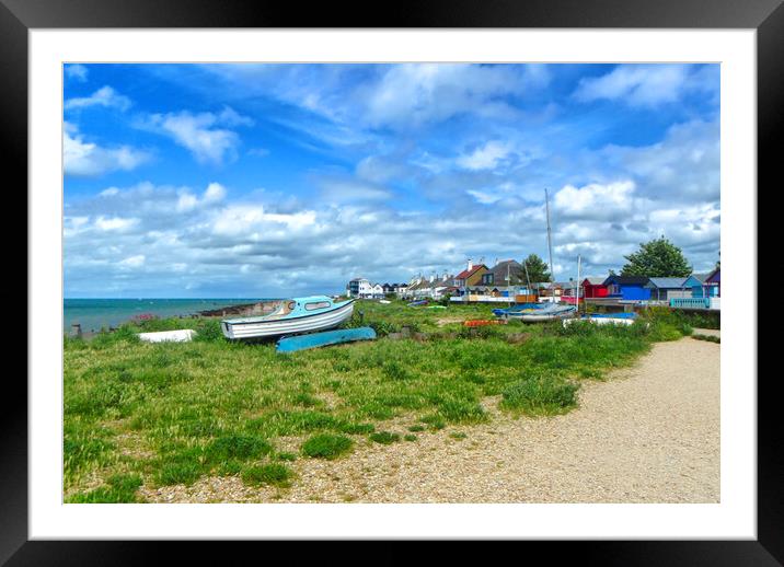 Whitstable Beach Front Framed Mounted Print by Alison Chambers