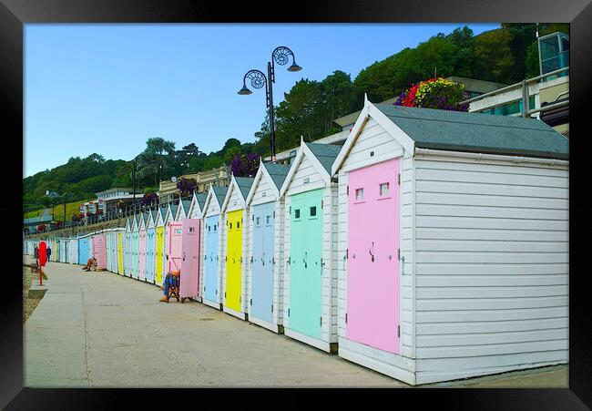 Lyme Regis Beach Huts Framed Print by Alison Chambers