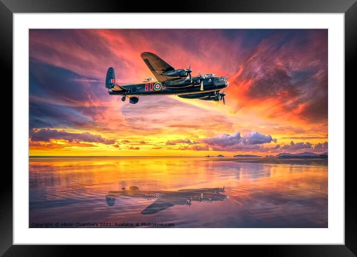 Lancaster Bomber  Framed Mounted Print by Alison Chambers