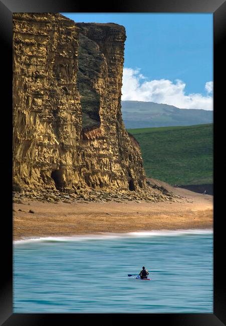 West Bay Kayaker Framed Print by Alison Chambers