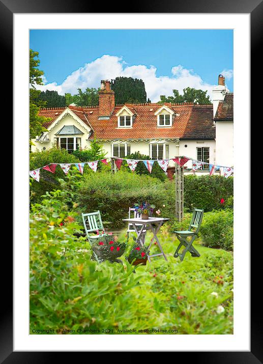 English Country Garden  Framed Mounted Print by Alison Chambers