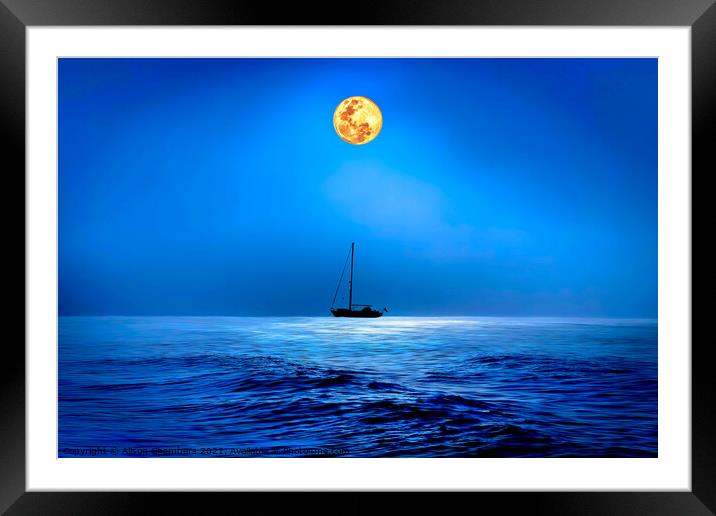 Lyme Regis Super Moon Framed Mounted Print by Alison Chambers