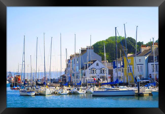 Weymouth Harbour Sailing Boats Framed Print by Alison Chambers
