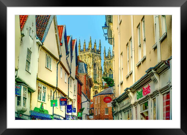 York Minster From Low Petergate Framed Mounted Print by Alison Chambers