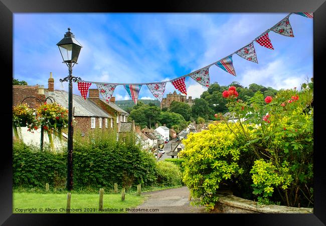 Summer Bunting In Dunster Framed Print by Alison Chambers