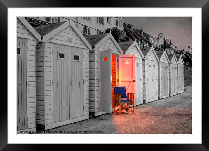 Any Time Is Beach Hut Time Framed Mounted Print by Alison Chambers