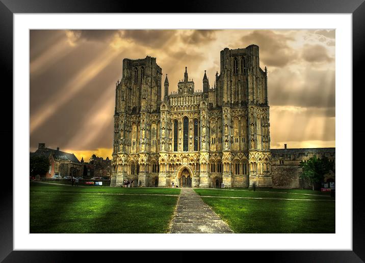 Wells Cathedral Sunbeams Framed Mounted Print by Alison Chambers