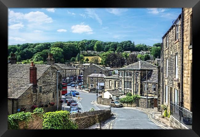 Holmfirth Town Centre Framed Print by Alison Chambers