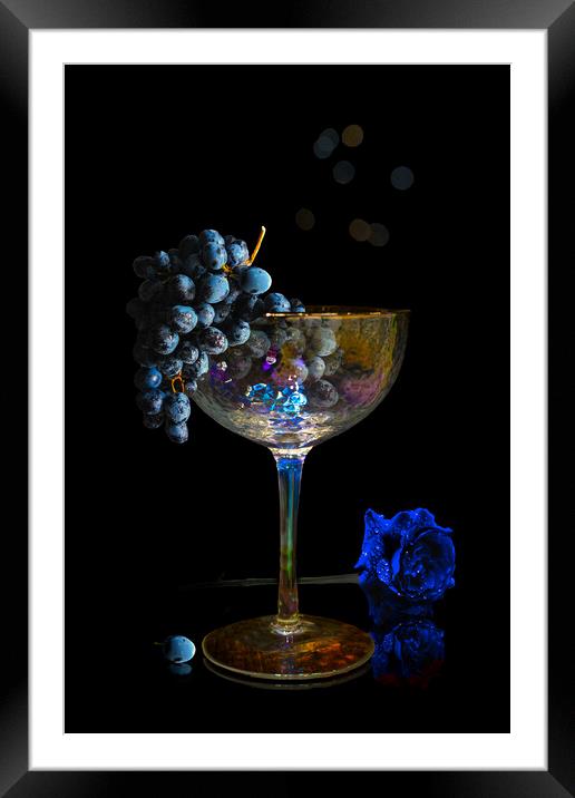 Wine Glass Vignette  Framed Mounted Print by Alison Chambers