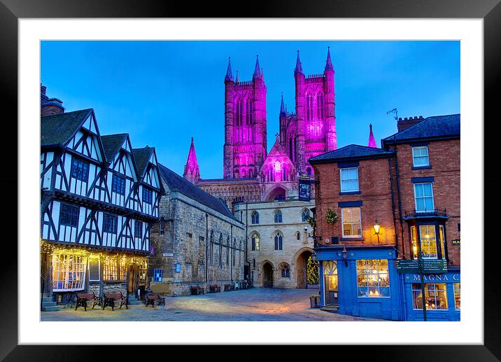 Lincoln Cathedral In Advent Colours Framed Mounted Print by Alison Chambers
