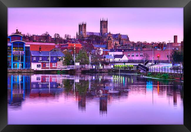 Lincoln Brayford Waterfront Framed Print by Alison Chambers