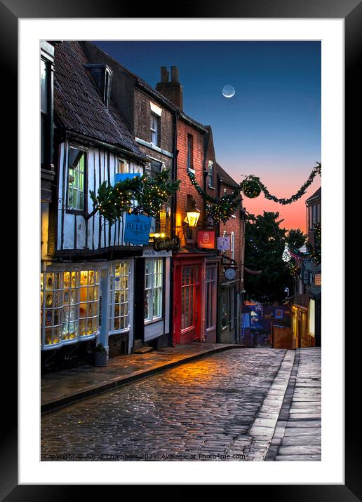 Lincoln Steep Hill Portrait Framed Mounted Print by Alison Chambers