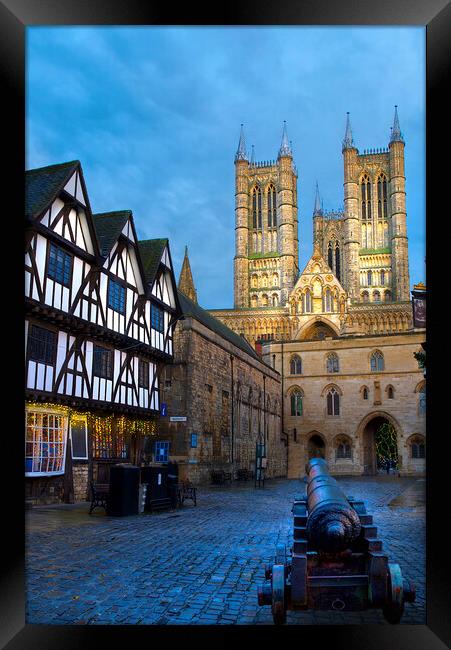 Lincoln Cathedral Cannon Gun Framed Print by Alison Chambers