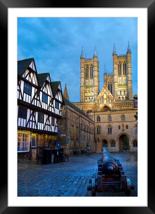 Lincoln Cathedral Cannon Gun Framed Mounted Print by Alison Chambers