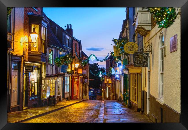 Top Of Steep Hill, Lincoln  Framed Print by Alison Chambers